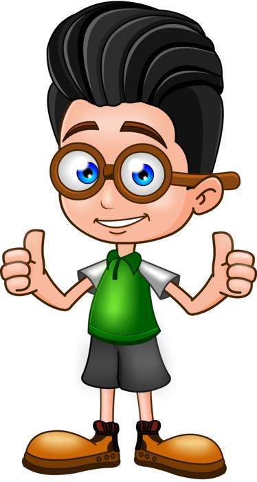 children's drawing of a child with glasses