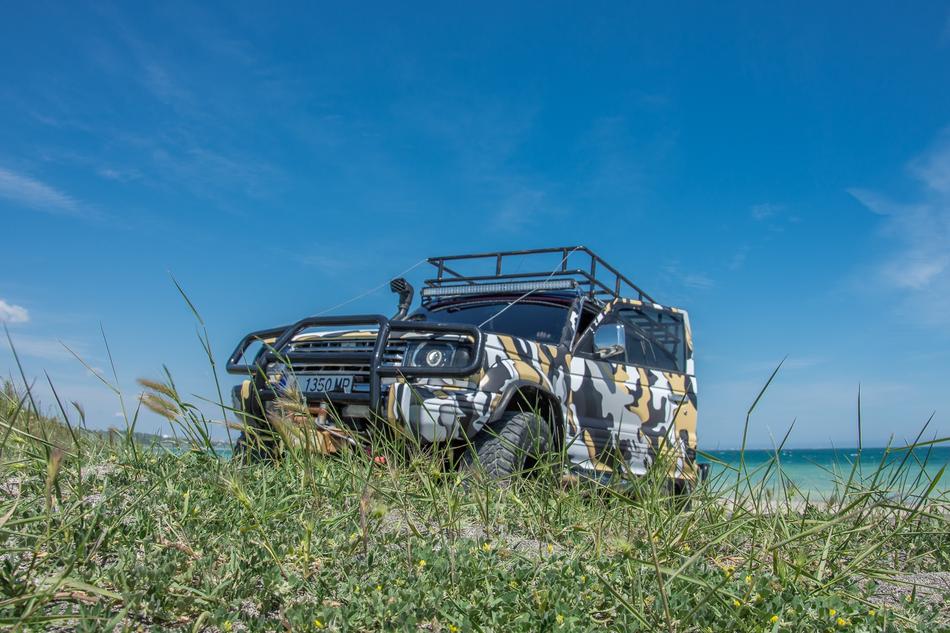 Car Offroad Jeep at coast