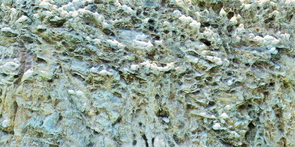 rocks with holes and moss