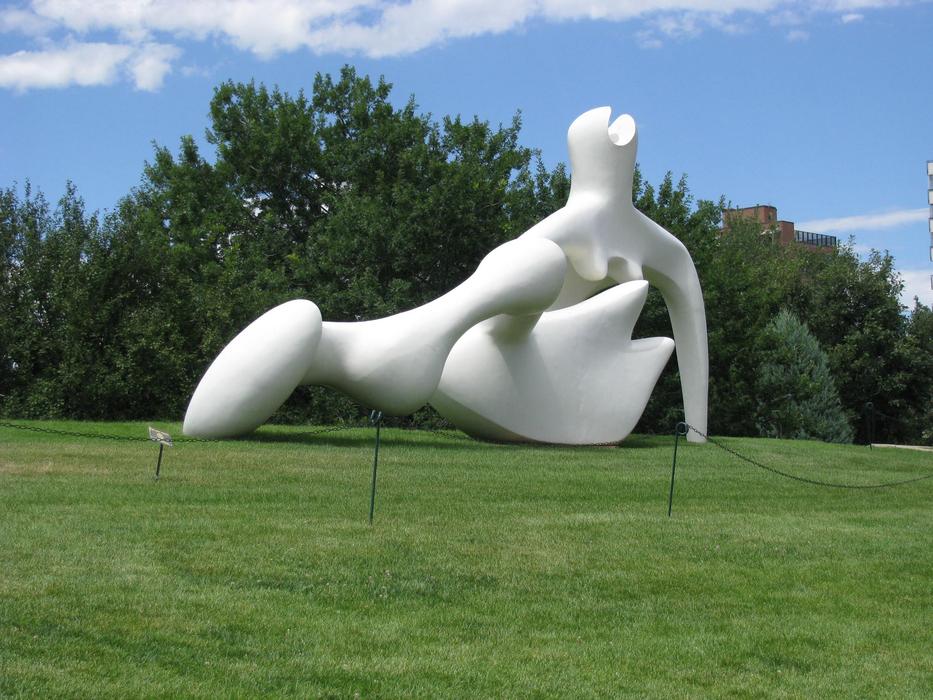 an unusual sculpture on the lawn