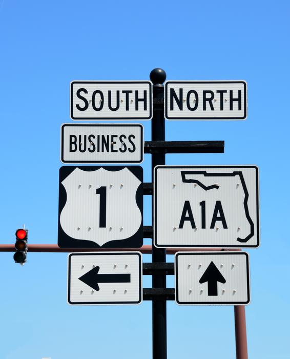 A1A Road Sign Signage