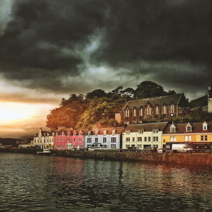 village on the dock on the rocks
