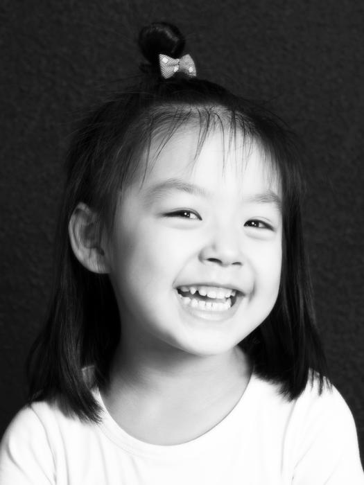 A beautiful girl is smiling