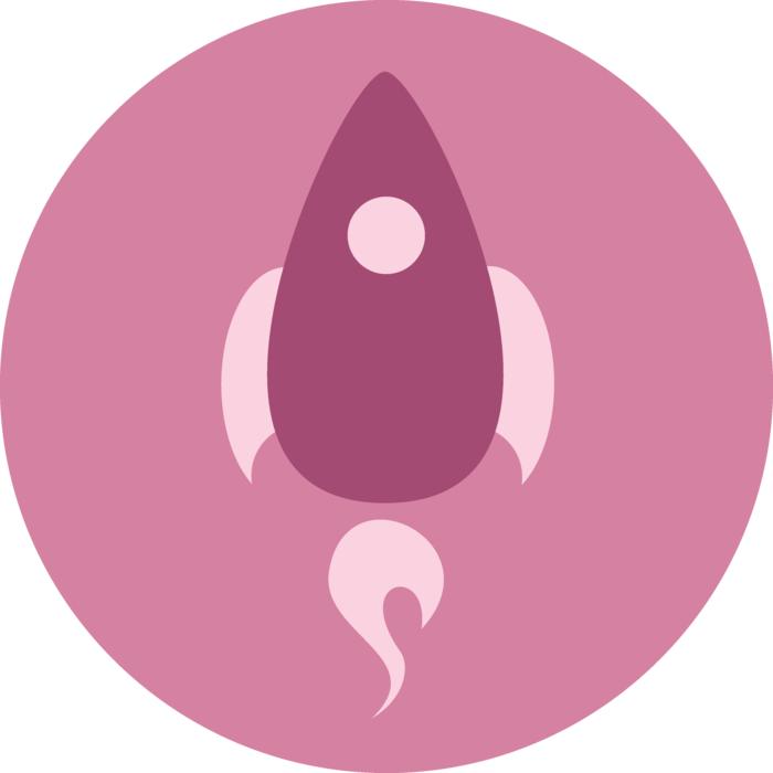 icon of a pink rocket taking off