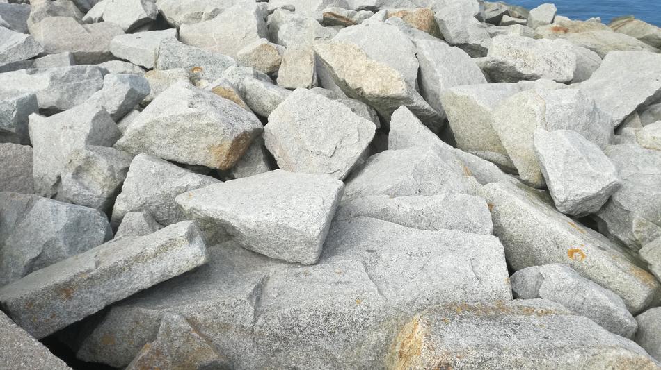 big rocks on the beach