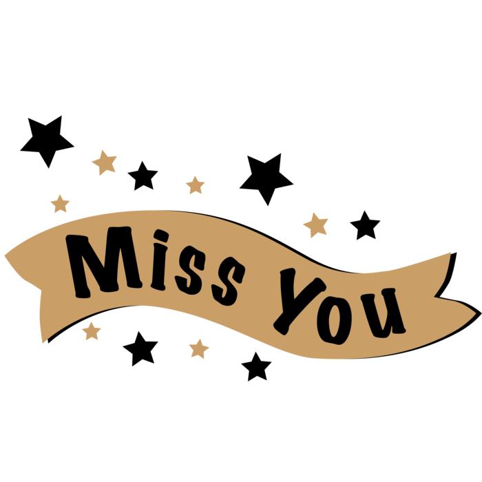 lettering miss you banner