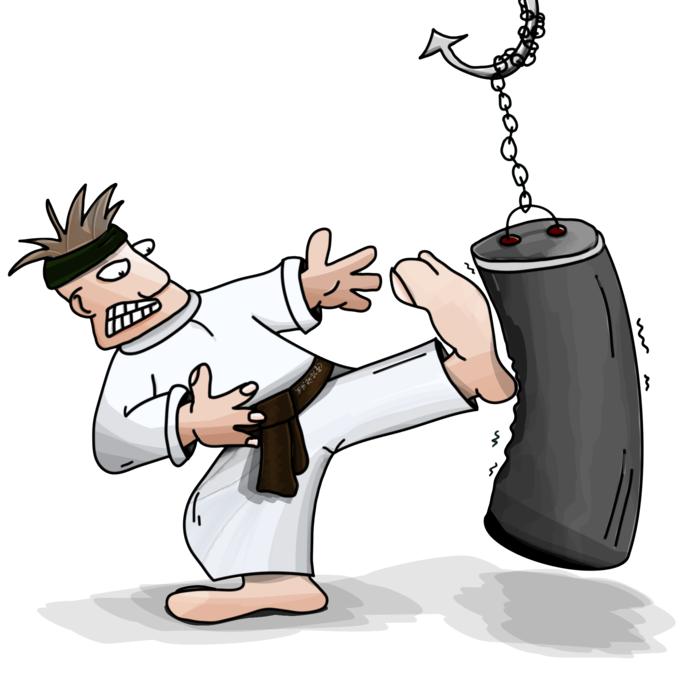 karate kick on the pear martial art