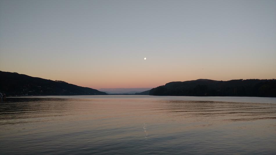 beautiful view of the lake with the mountains
