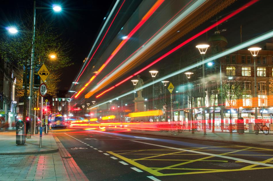 night dublin in lighting