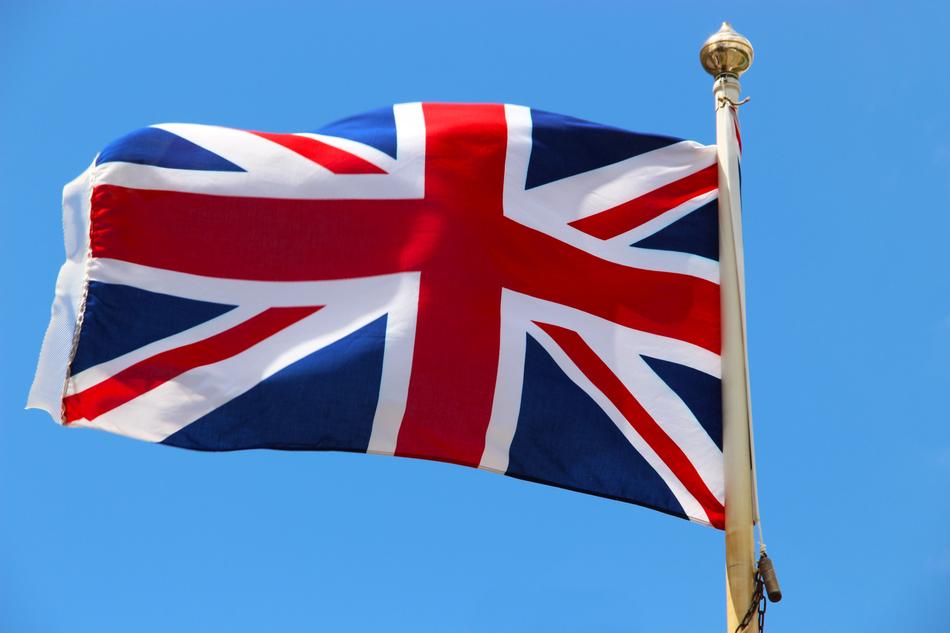 british flag on a pole