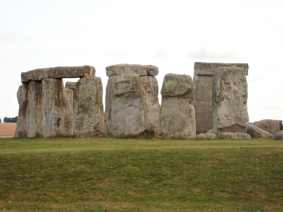 stone columns in the grass