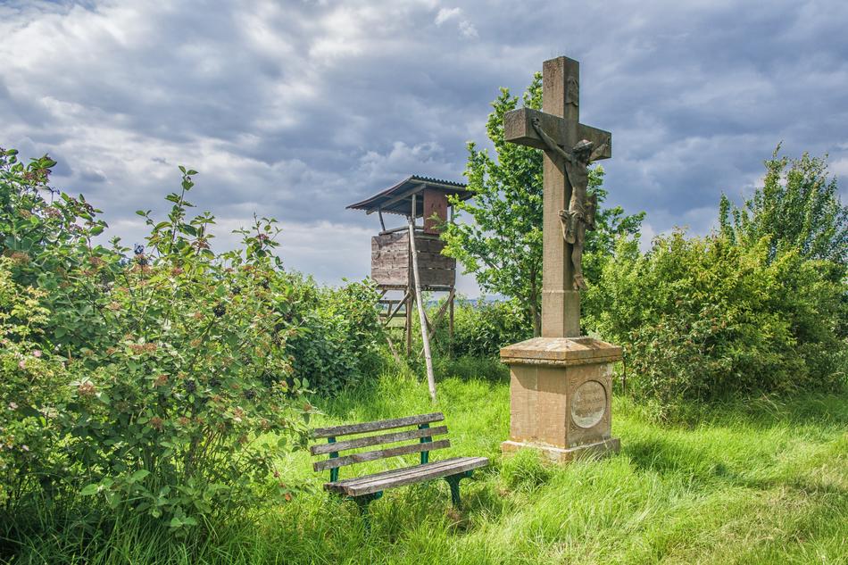 Hunting Bank Cross in garden