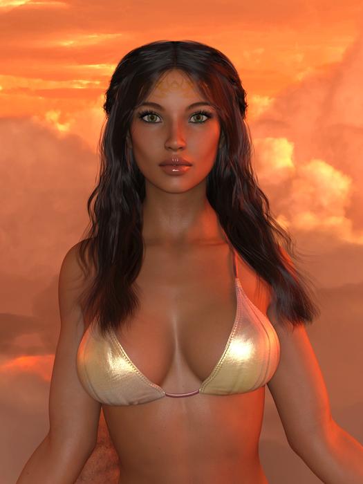 woman body figures hair