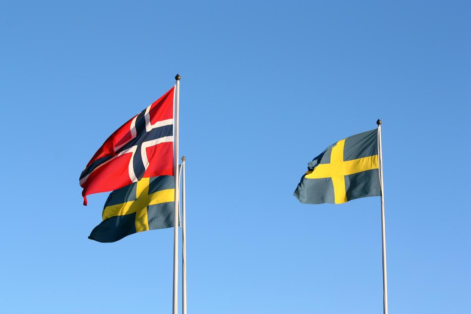 Flags Swedish Norwegian Sweden'S
