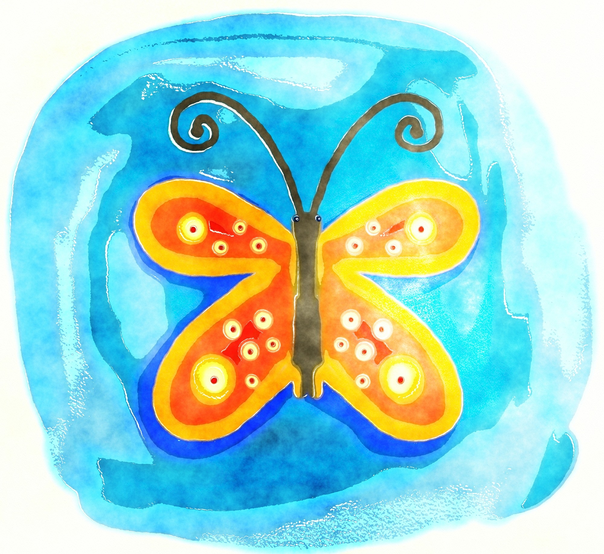 Рисование красками бабочка для малышей