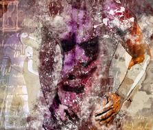 art collage design man drawing