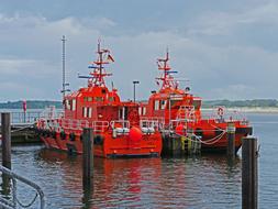 red ships on the port of the sea