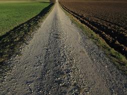 stone road near the field