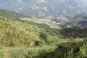 empty field in the mountains