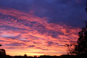 bright colored clouds at sunset
