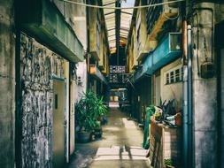 photo of a narrow pedestrian street in Kumamoto, Japani