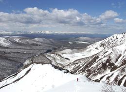 snowy mountains view landscape