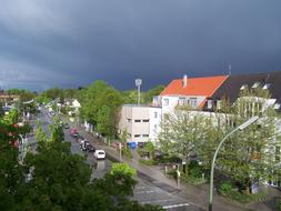 the gray sky over the city
