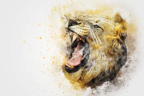 lion roar as abstract painting