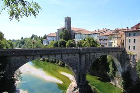 stone high bridge in the city