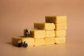Delicious sweet cubes with figures