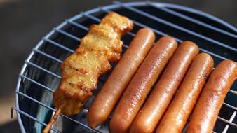 Chicken Skewers Hotdogs Sausage