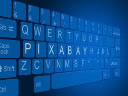 electronic blue keyboard