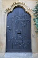 wooden door in the building