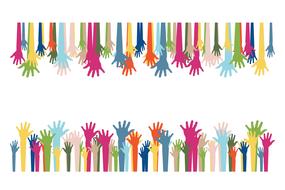 volunteers hands voluntary wrap