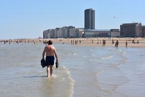 Man Hiking Sea beach