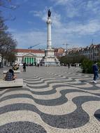 monument in the square in lisbon