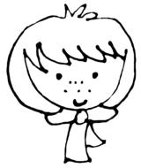 baby girl, doll face, sketch