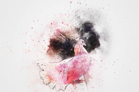 watercolor painted pink dove