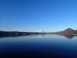 blue sky with mountains landscape