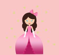 doll baby girl pink drawing