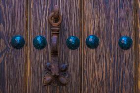 Beautiful, brown wooden wall with decorations