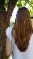Hair Blonde Girl and tree