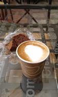 Sweet foamy coffee with sugar