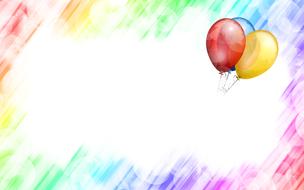 colorful greeting card, frame with balloons