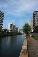 city ​​river channel view