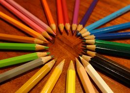 Colorful Colored Pencils Pens