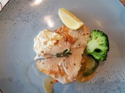 fresh fish with broccoli