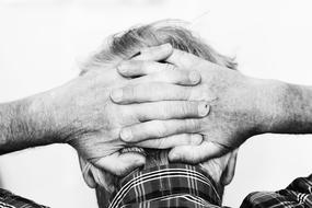 Hands Head black and white