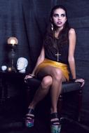 girl in the Golden skirt