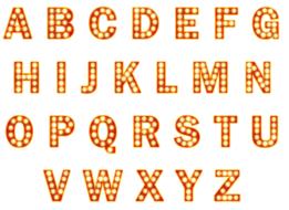 broadway font letters sign lights